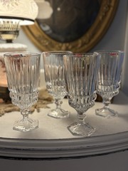 Fostoria Heritage Clear Lead Crystal Goblet Glasses – Set of 4 – Vintage Bar