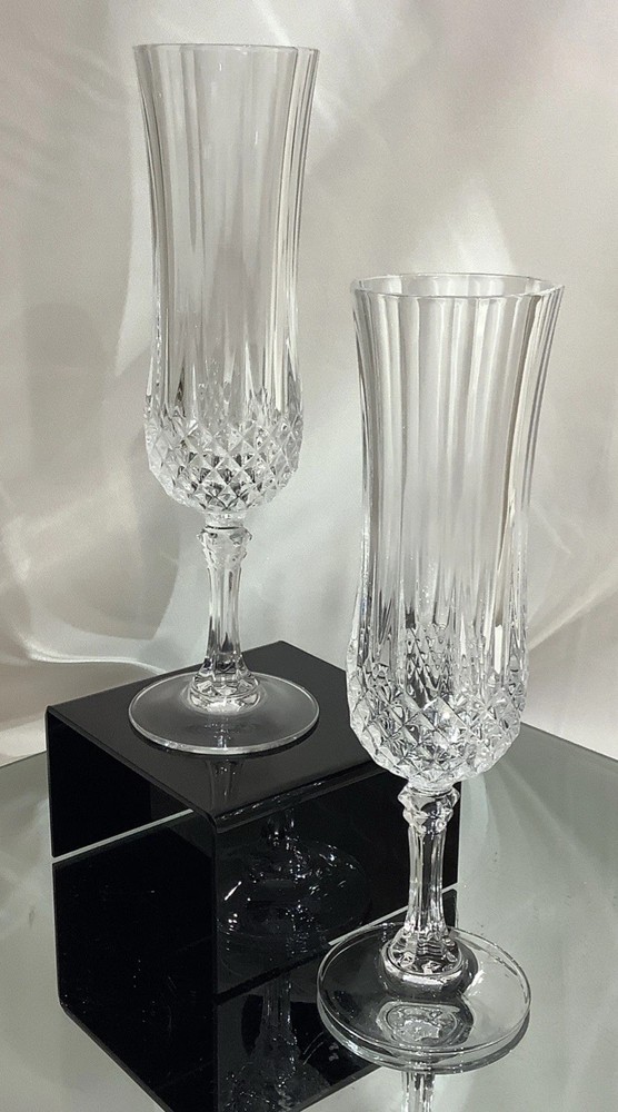 Longchamp Cristal D’Arques Crystal 8” Champagne Flute Glass – Set of 2