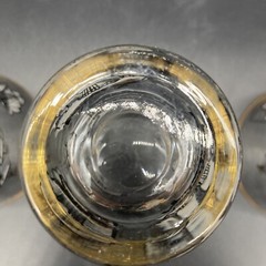 set of 3 MCM sailing ships with gold detail barware tumbler glasses