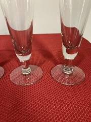 Pilsner Clear Glasses Cross and Burst Cut Set of 4 8 3/4 inch Vintage