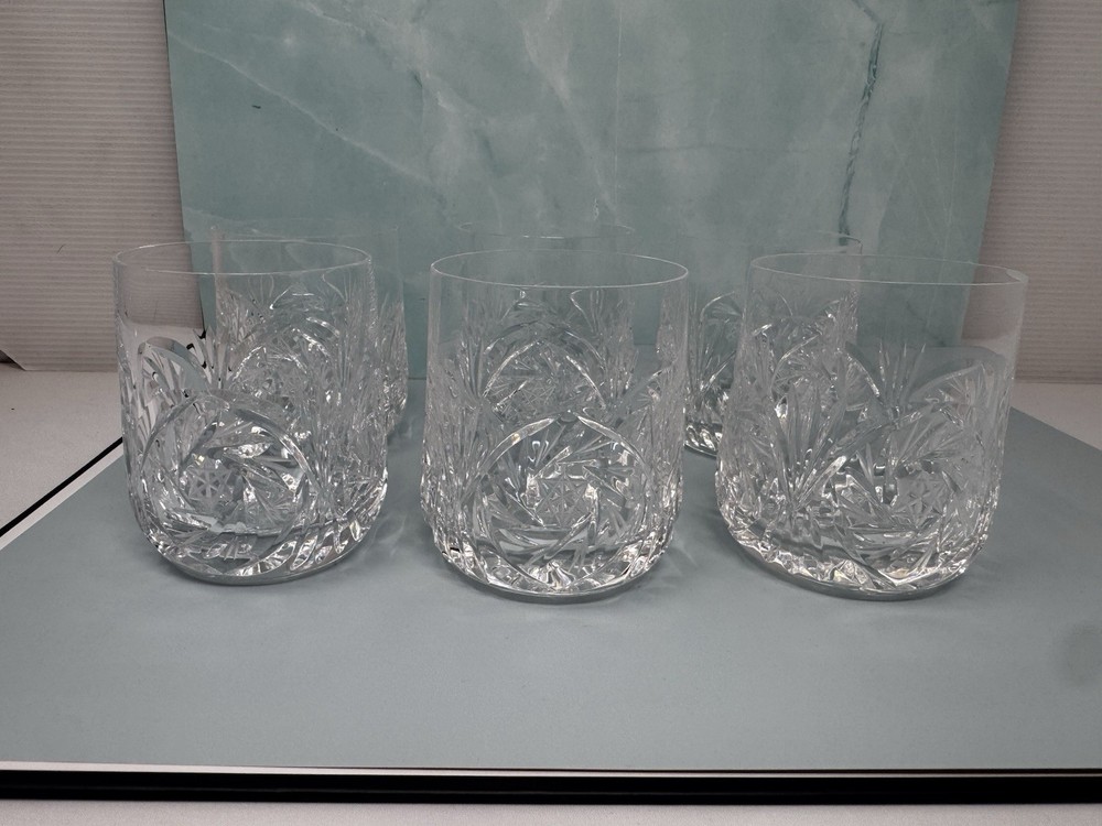 Vintage Bavarian 24% Lead Deep Cut Crystal Scotch Glasses