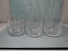 Vintage Bavarian 24% Lead Deep Cut Crystal Scotch Glasses