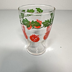 ANCHOR HOCKING VINTAGE 4 OZ. Silly face TOMATO JUICE GLASS MID CENTURY qty 1