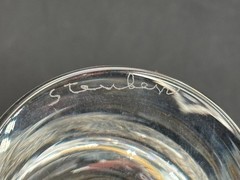 Set of 4 ~ Steuben Crystal Art Teardrop Cocktail Glasses ~ 4″ Tall ~ Signed