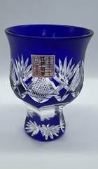 Japanese Edo Kiriko Saiho Blue Cut Glass Hirota Glass Co., Ltd.