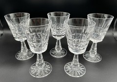 Waterford Crystal KYLEMORE 6″ Claret Wine Glass Water Goblet 5oz Set of 5