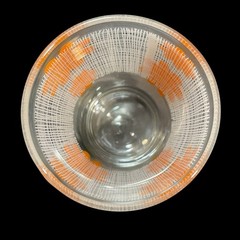 Vintage 1960s Dominion Glass Company 7 pcs Juice Glasses – Groovy Orange Flowers