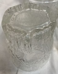 Littala Tapio Wirkkala Ice Bark Crystal High Ball Glasses (6) Finland, Vtg.