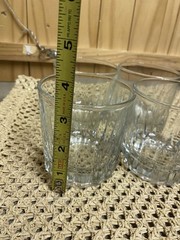 MCM Set 4 Vintage Crisa Clear Glass Whiskey Rocks Double Old Fashioned Glasses
