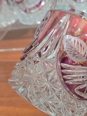 Set of 4 Vintage Hofbauer «Byrdes» Collection Crystal Old Fashioned Glasses Ruby