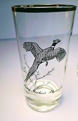 Set of 4 Vintage Federal Glass Sportsman Highball Cocktail Glasses Game Bird