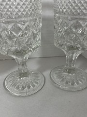 Vintage Set4” 8oz” ANCHOR HOCKING WEXFORD Claret Wine Glasses 6 1/2” Pressed