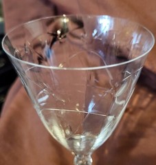 Rarity! Fostoria Mulberry Pattern Water/Wine Glass 1940s-1950s Vintage