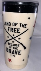 Patriotic Stainless Steel Tumbler Land of the Free Because Of The Brave 1776