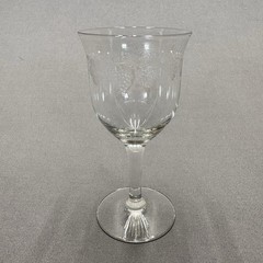 Vintage Etched Grapevine Cordial Wine Glasses 4 7/8″ Set of 3 Stemmed 4 Ounces