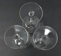 Set Of 6 Vintage Gray Cut Etched Crystal Wine Glasses With Floral Design