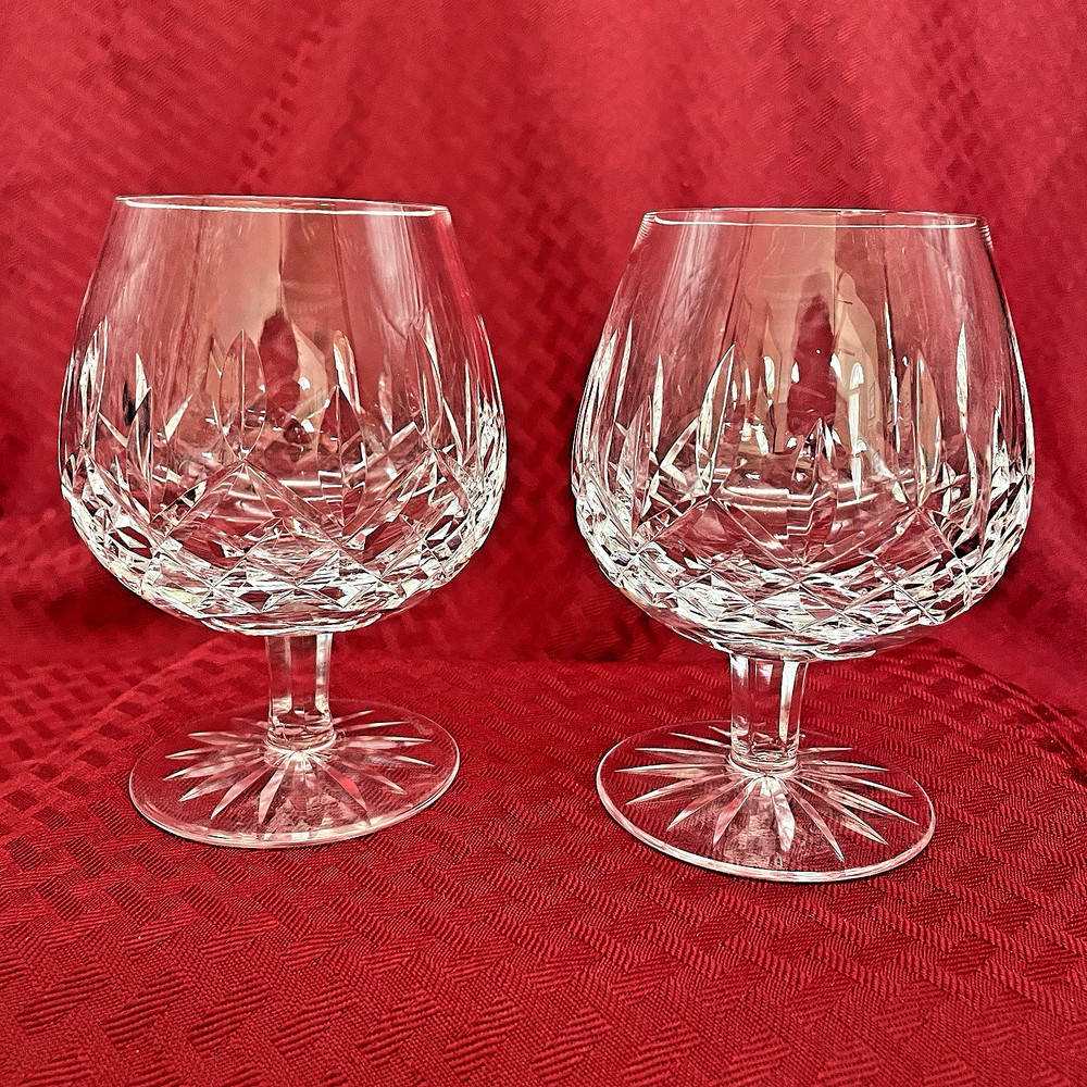 BEAUTIFUL WATERFORD LISMORE BRANDY SNIFTERS » MINT » SET OF 2 – 4SETS AVAIL
