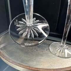 Waterford Crystal Love Romance Champagne Flutes Glasses w Box Wishes Collection
