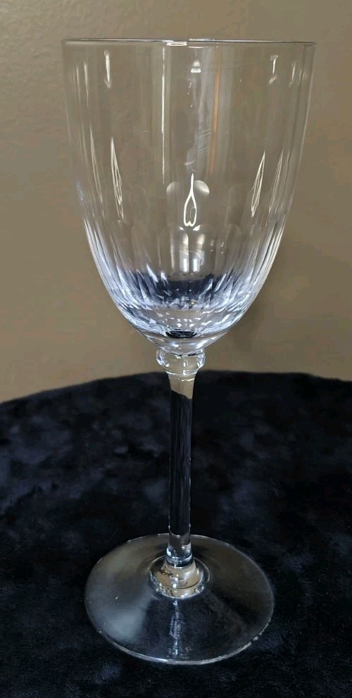 C 1800 Georgian Prussian Fluted Wine Water Goblet Hand Blown Glass Crystal 9⅛»