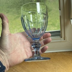 3 Libbey Gibraltar Misty Blue Water Goblets Vintage DuraTuff Glasses 12oz Set