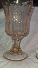Indiana Glass Recollection Pink Water Goblet Pair