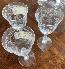 Fostoria Navarre Clear Crystal Claret Wine Glasses. Perfect. Sold As Set Of 3.