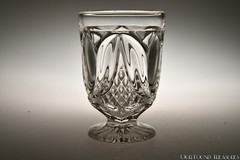 4Q 1800s TULIP / TULIP AND SAWTOOTH Bryce, Richards COLORLESS Footed Tumbler