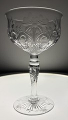 STEVENS & WILLIAMS ENGLAND CUT ART GLASS ROCK CRYSTAL CHAMPAGNE PAT. #15 MINT!