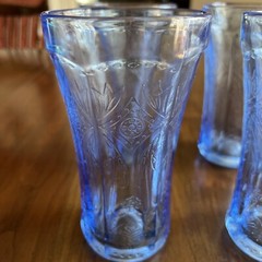 Vintage Indiana Recollection 6.25″ Blue Glasses, Set Of 4