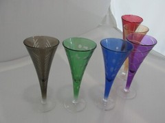 Mikasa Cheers Mix Cordial Liqueur 2 Oz Glass Set 6 Multi Color Green Red Blue
