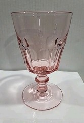 Vintage Selenium Fostoria PEACH Pink Water Goblet Glass 6″ Tall