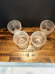Elegant Elle Decor Bistro Key Glass Dessert Cups Pedestal Bowls Set of 4