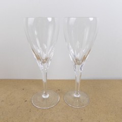 2 Josair Crystal Jasmin Clear 7.25″ Champagne Flutes Glasses