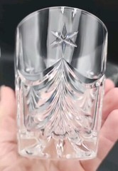 2-Gorham O’TANNENBAUM Christmas Tree 8oz Double Old Fashioned Glass 4 1/8″