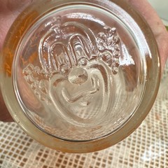 Set of 3 Clear Glass Tumbler Glasses Orange Floral Decorated «Gets A Kick» 5 in