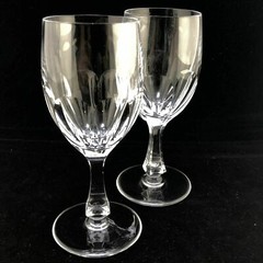 Josair Wine Glass Blanka Crystal Clear 4 oz 2Pc Set Chip on Stems