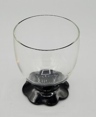 6 Weston Lilly Pad Foot 4oz Glasses LE Smith Black Amethyst Glass Tumbler Caddy