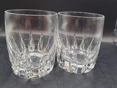Pair of STARFIRE Lenox Crystal Double Old Fashioned Lowball 4″ Drinking Glasses