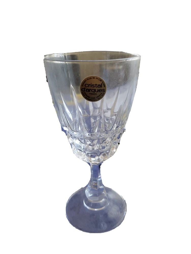 Vintage Cristal d’ Arques «Pompadour» Wine Glasses, French Bistro Stemware