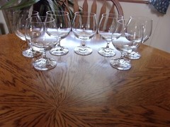 Brandy West Germany Blown Crystal 14 Oz Original Stickers – Set of 7