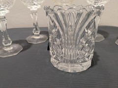 Set of Vintage Russian Soviet USSR Cut Crystal Wine Glasses Vase Russia Hemah