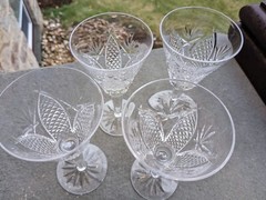 Set of 4 Waterford Crystal Mooncoin White Wine 6-1/8″ tall