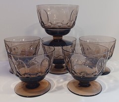 Set Of 6 Mesa Brown Champagne / Sherbet Glasses By Fostoria 3 3/8″