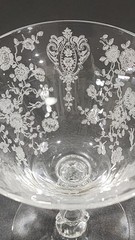 Cambridge Rose Point Clear Crystal Glass Low Sherbet Martini Champagne 4 3/4″