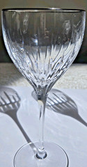 SET OF 2 REED & BARTON CRYSTAL SOHO PLATINUM RIM WATER GOBLETS (2) 8 ¼»