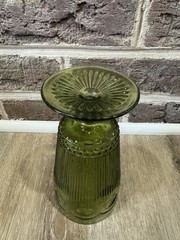 Vintage Bartlett Collins Drinking Glass Green Ice Tea Goblet Cocktail 1960s