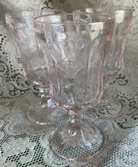 Water Goblet Delicate Pink Madrid Recollection by Indiana Glass 10oz 6.5” Tall