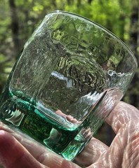 2 Vintage Libbey CHIVALRY Spanish Green Old Fashioned Rocks Textured Glasses