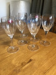 CRISTAL D’ ARQUES DURAND ENCHANTE WINE SIX CRYSTAL GLASSES 7 3/4”TALL