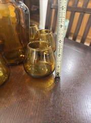 Rare Vintage Amber Glass Barware or Juice Glass Set of 6